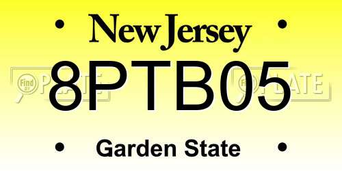 8PTB05 New Jersey License Plate
