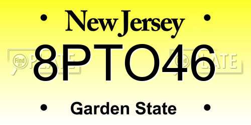 8PTO46 New Jersey License Plate