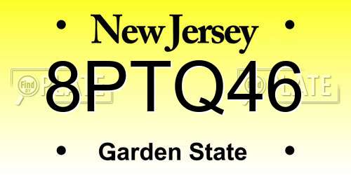 8PTQ46 New Jersey License Plate