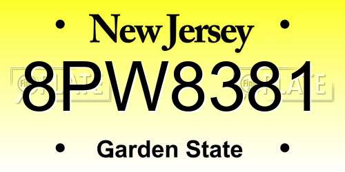 8PW8381 New Jersey License Plate