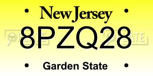 8PZQ28 New Jersey License Plate
