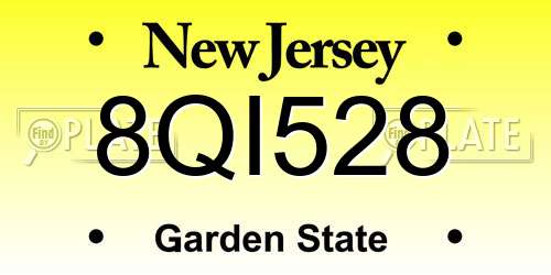 8QI528 New Jersey License Plate