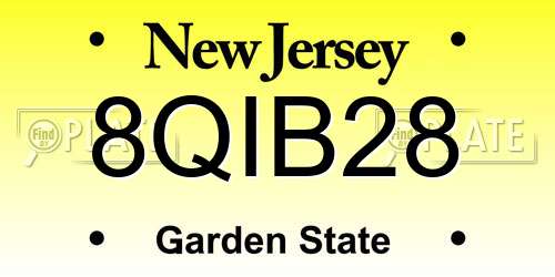 8QIB28 New Jersey License Plate