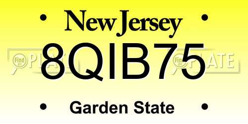 8QIB75 New Jersey License Plate