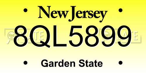 8QL5899 New Jersey License Plate