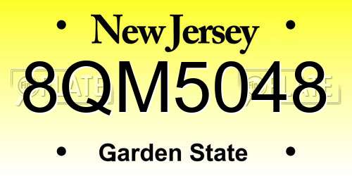 8QM5048 New Jersey License Plate