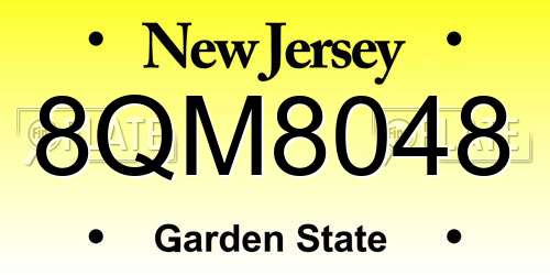 8QM8048 New Jersey License Plate