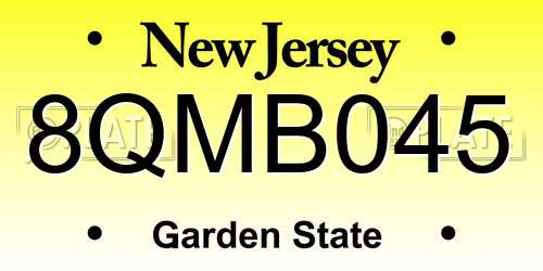 8QMB045 New Jersey License Plate