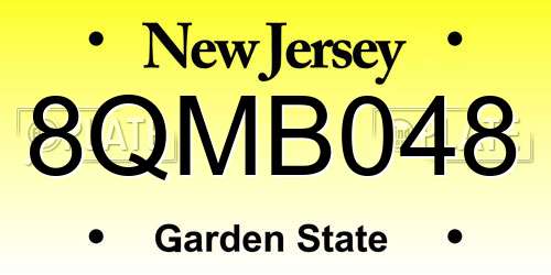 8QMB048 New Jersey License Plate