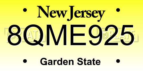 8QME925 New Jersey License Plate