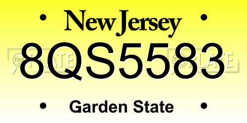 8QS5583 New Jersey License Plate