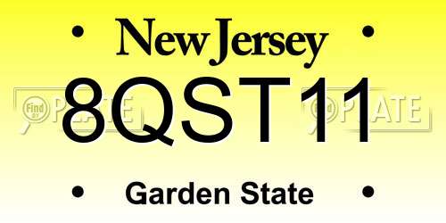 8QST11 New Jersey License Plate