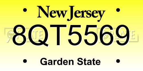 8QT5569 New Jersey License Plate