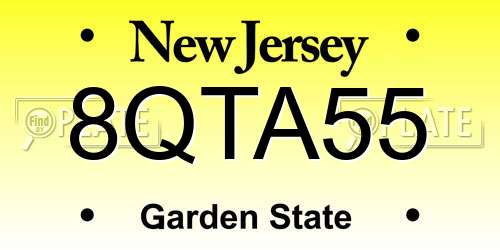 8QTA55 New Jersey License Plate