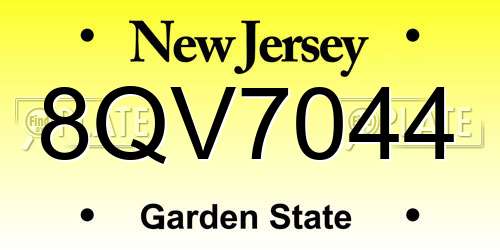 8QV7044 New Jersey License Plate
