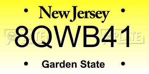 8QWB41 New Jersey License Plate