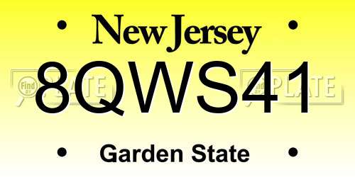 8QWS41 New Jersey License Plate