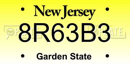 8R63B3 New Jersey License Plate