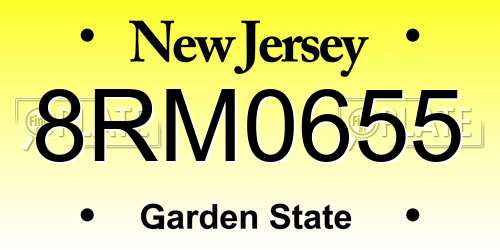8RM0655 New Jersey License Plate