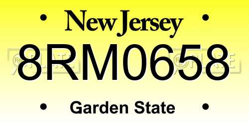 8RM0658 New Jersey License Plate