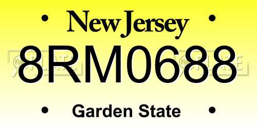 8RM0688 New Jersey License Plate