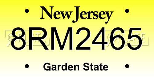 8RM2465 New Jersey License Plate