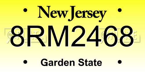 8RM2468 New Jersey License Plate