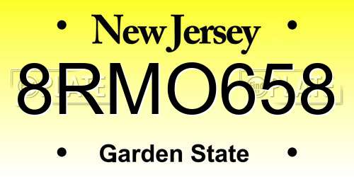 8RMO658 New Jersey License Plate