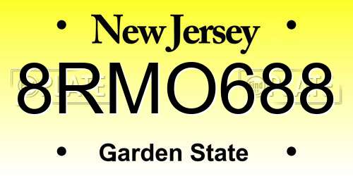 8RMO688 New Jersey License Plate