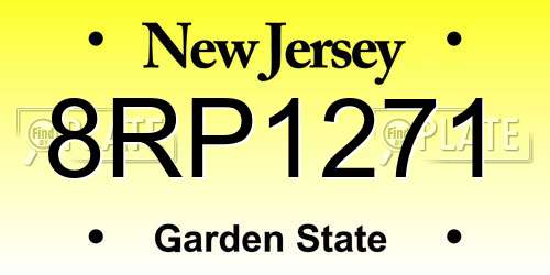 8RP1271 New Jersey License Plate