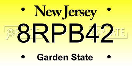 8RPB42 New Jersey License Plate
