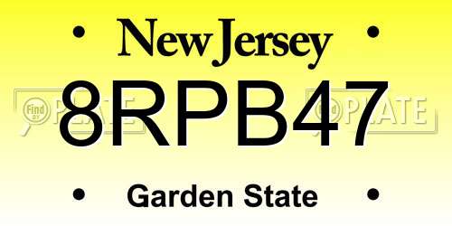 8RPB47 New Jersey License Plate