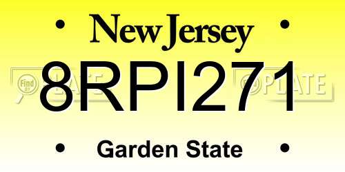 8RPI271 New Jersey License Plate