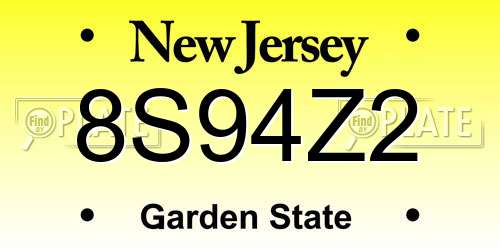 8S94Z2 New Jersey License Plate