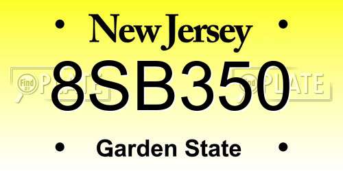8SB350 New Jersey License Plate