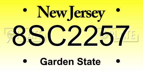 8SC2257 New Jersey License Plate