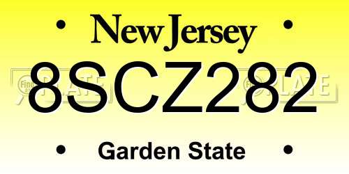 8SCZ282 New Jersey License Plate