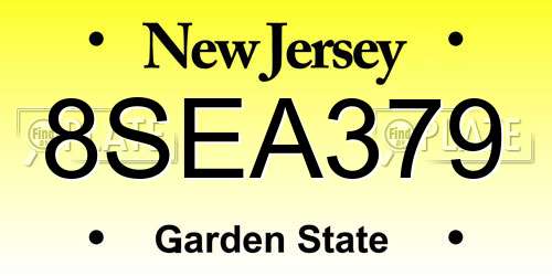 8SEA379 New Jersey License Plate
