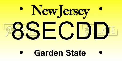 8SECDD New Jersey License Plate
