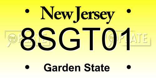 8SGT01 New Jersey License Plate