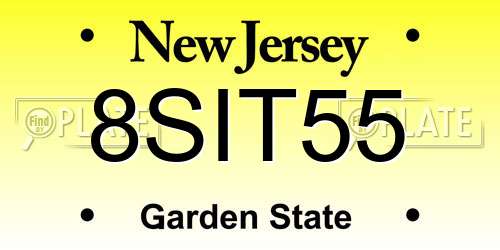 8SIT55 New Jersey License Plate