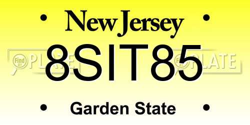 8SIT85 New Jersey License Plate