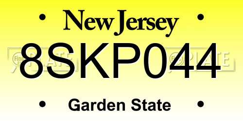 8SKP044 New Jersey License Plate