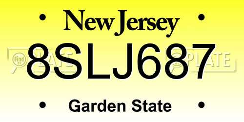 8SLJ687 New Jersey License Plate