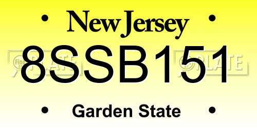 8SSB151 New Jersey License Plate