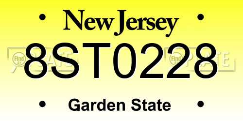 8ST0228 New Jersey License Plate