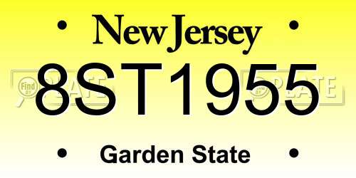 8ST1955 New Jersey License Plate