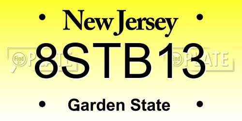 8STB13 New Jersey License Plate