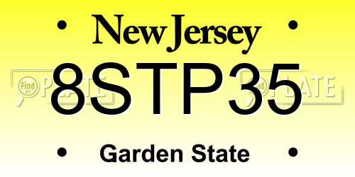 8STP35 New Jersey License Plate