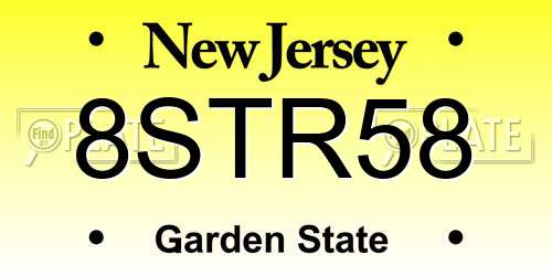 8STR58 New Jersey License Plate